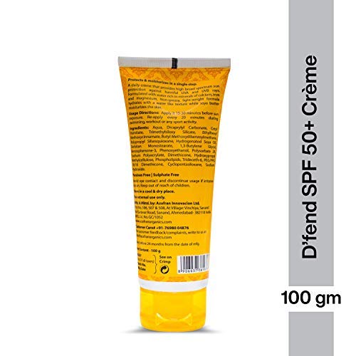 Azafran Organics D'fend SPF 50+Creme, 100g - BeesActive Australia