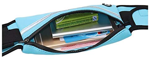 Running Belt Lightweight with Zipper Front Pouch and Convenient Headphone Hole, Side Compartment and Water Bottle Holder. Holds 6-inch Smartphone in Case. Black - BeesActive Australia