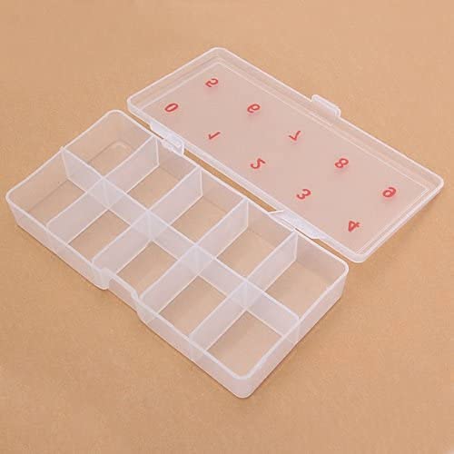 Empty Transparent False Nail Art Tips Rhinestone Storage Case Box Container 10 cells - BeesActive Australia