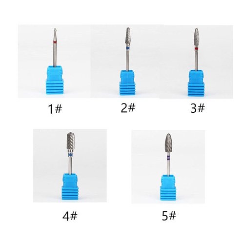 Gimiton 5pcs Bullet Tungsten Carbide Burrs Nail Drill Bit 3/32" Rotate Bits For Manicure Nail Drill Accessories Milling Cutter - BeesActive Australia