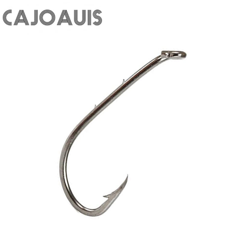 CAJOAUIS Baitholder Fishing Hooks 100pcs/ Pack Barbed Shank Down Eye Fishing Offset Hooks 1/0-100PCS - BeesActive Australia