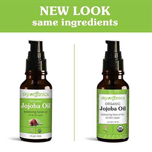 Organic Jojoba Oil by Sky Organics (4 fl oz) USDA Organic 100% Pure and Cold-pressed Unrefined Jojoba Oil for Oily and Dry Skin Hair and Nails Balancing Face Oil Non-Greasy Moisturizer - BeesActive Australia