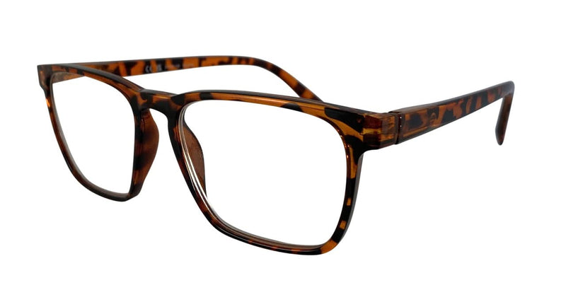 I-Sential Reading Glasses Large Lens & Case Spring Hinges Designer Style Mens Womens Readers Tortoiseshell Brown With Case 1.5 x - BeesActive Australia