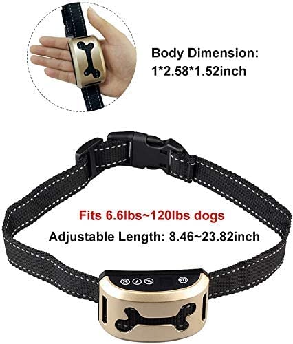 Rechargeable Dog Barking Control Training Collar Beep/Vibration/Safe Shock or No/Sensitivity Anti Bark Reflective Collar for Small Medium Large Dogs - BeesActive Australia