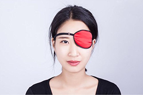 Adults Eye Patch Silk Single Eye Mask Amblyopia Corrected Visual Acuity Recovery Eye Patch Patch for Lazy Eye (Red) Red - BeesActive Australia