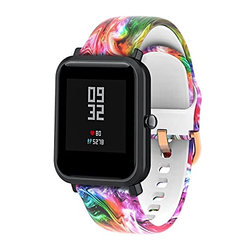 3-Pack Bands Compatible with Dirrelo GT01 Smart Watch Band, Quick Release Soft Silicone Pattern Printed Straps Replacement for Dirrelo GT01 Smartwatch Women&Men(3 Colors A) StarrySky&Flower&Peacock - BeesActive Australia