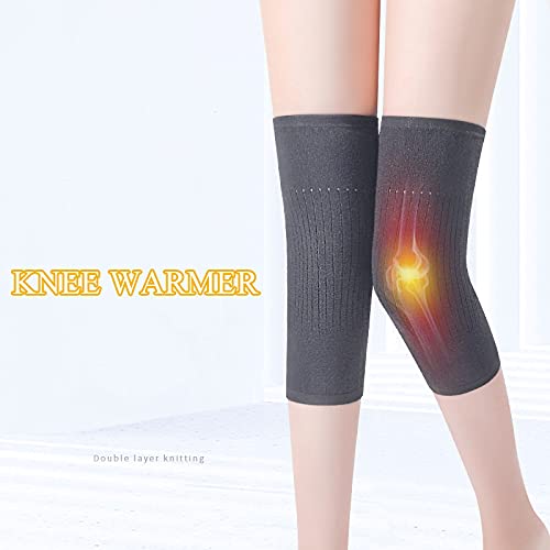 Cashmere Stretchy Knit Knee Warmer Arthritic Knee Sleeve Cosy Night Sleep Knee Wrap Pad Brace Support Band -Knee Pain Relief Warming Knees Braces- Best for Cold Knee,Knee Problems, Elders Gift,Grey,L L suggest weight 60kg-85kg Grey - BeesActive Australia