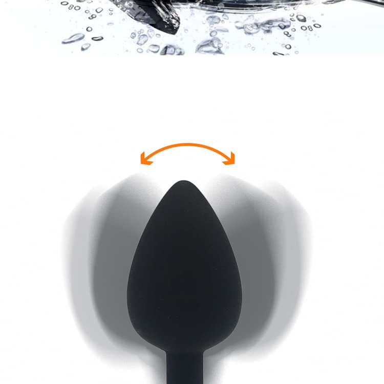 Black Soft Butt Pugs Anales Training Kit Tapered Silicone Convenient Items for Couple Women Men Beginner Fun Games Set of 3 (New Black) New Black - BeesActive Australia