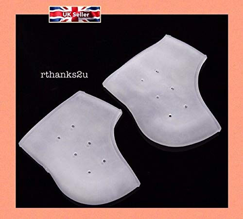 Heel Silicone Protector Gel Spur Relief Cushion Heel Sleeves Moisturizing Heel Sock for Cracked Skin Pain Relieve Pedicure (2) 2 - BeesActive Australia