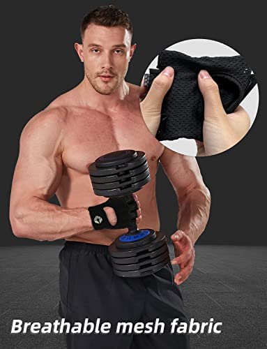 AyeKu Workout Gloves for Men & Women Gym Exercise Gloves Fingerless Gloves Full Palm Protection, Breathable & Non-Slip Gray Black Small - BeesActive Australia