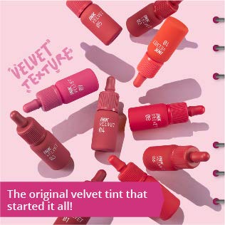 Peripera Ink the Velvet Lip Tint | High Pigment Color, Longwear, Weightless, Not Animal Tested, Gluten-Free, Paraben-Free | Celeb Deep Rose (#02), 0.14 fl oz 0.14 Fl Oz (Pack of 1) 002 Celeb Deep Rose - BeesActive Australia