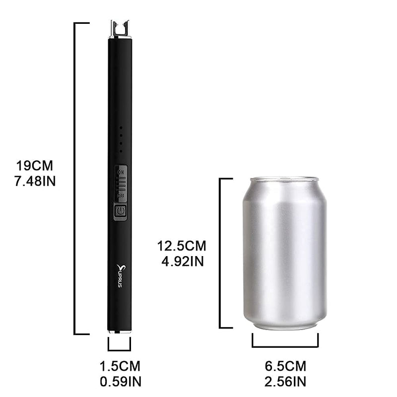 SUPRUS Electric Lighter Arc Windproof Flameless USB Lighter Rechargeable Lighter with Safety Lock for Candle BBQ Camping (Black) - BeesActive Australia