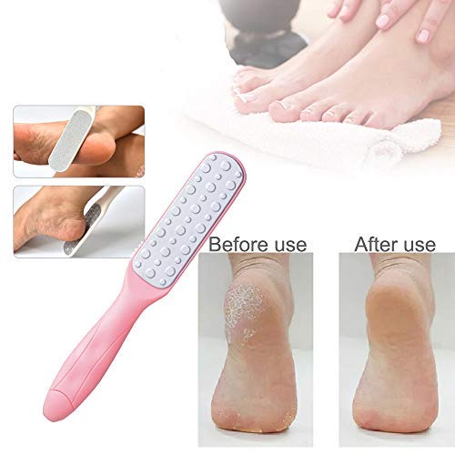 ONESWI Foot File, Premium Stainless Steel Foot Rasp File Callus Remover Professional Foot Scrubber - Dual Sided Foot File, Pink - BeesActive Australia