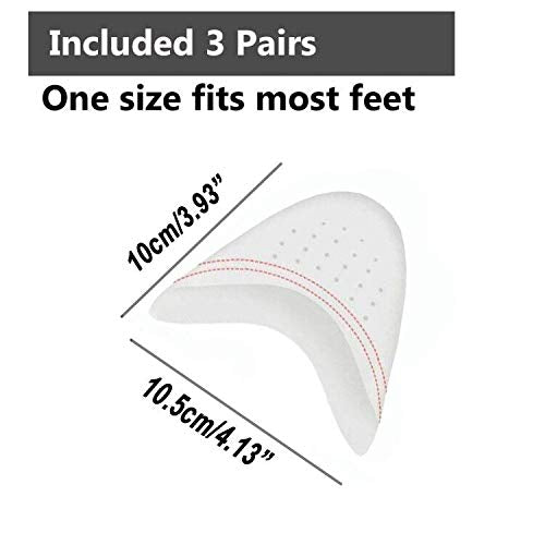 3 Pairs Ballet Silicone Toe Pads, Ballet Pointe Pads, Toe Cap Tip Protector Half Full Toe Protection Protector Toe Pad Ballet Forefoot Cushion Pads High Heels Toe Cap Protector with Breathable Holes White - BeesActive Australia