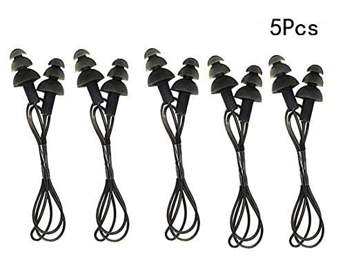 CTKcom 5 Pcs Silicone Gel Soft Earplug Corded String Ear Plugs for Swimming,Pack of 5,Black (Black) Black - BeesActive Australia