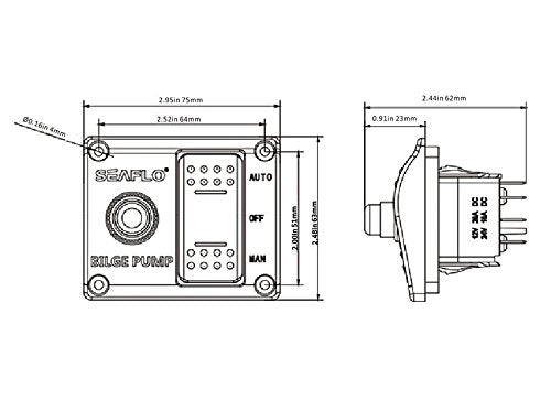 [AUSTRALIA] - SEAFLO 3-Way Bilge Pump Switch Panel (Automatic-Off-Manual) 12v 24v w/Built-in 15A Circuit Breaker 