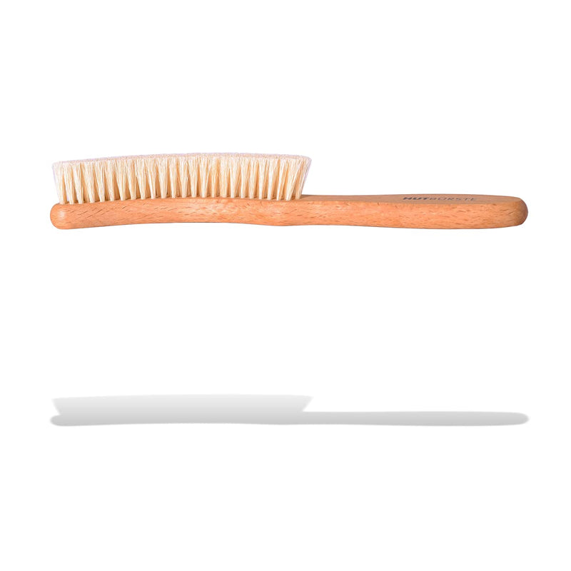 Valentino Garemi Traditional Hat Cleaning Brush | Remove Dust, Dry Stains, Rain Spots, Sweat Marks, Pet or Human Hair | Genuine Boar Hair Made in Germany (White Bristles) White Bristles - BeesActive Australia