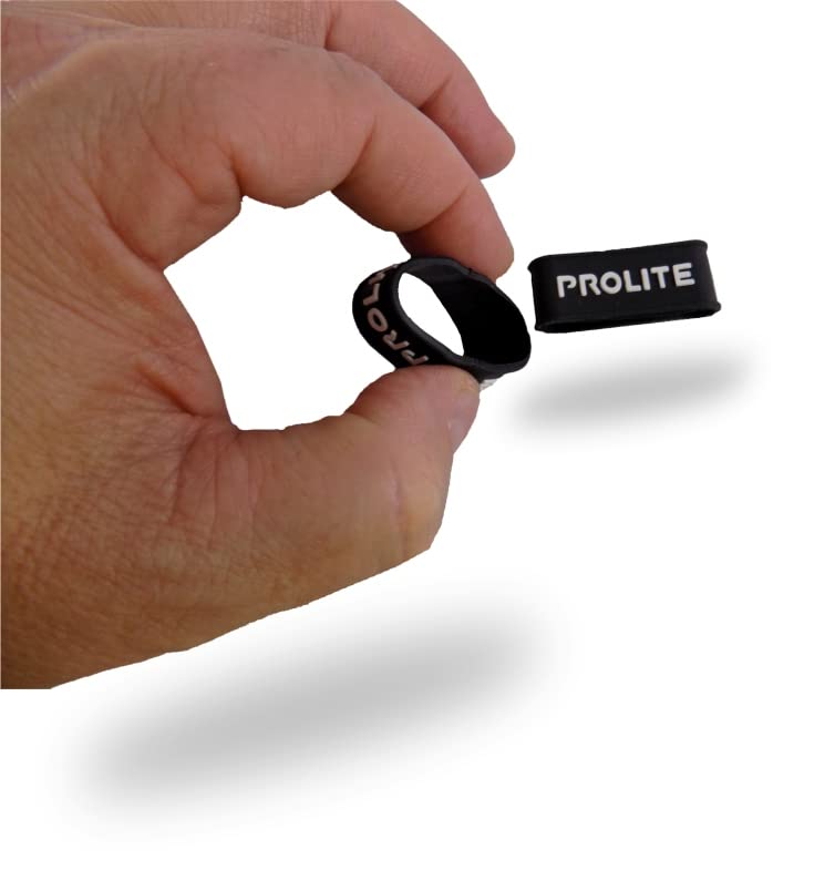 PROLITE Grip Bands - Holds Your Grip in Place - One Size Fits All - Perfect for Pickleball Paddles, Tennis & Racquetball Racquets - Black Silicone Band w/Embossed Logo On Both Sides 6-Pack - BeesActive Australia