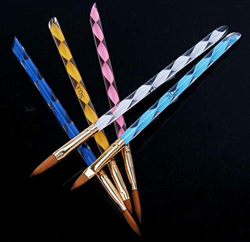5Pcs UV Gel Acrylic Nail Brush Set for Nail Art Tips Builder and Nail Painting - BeesActive Australia