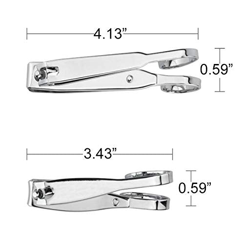 KRISMYA Nail Clippers,EZ Grip Nail Clipper Set,Carbon Steel Fingernail and Toenail Clippers for Seniors Long handle with Metal Case for Women and Man - Set of 2 (Small and Large) Silver 1 - BeesActive Australia