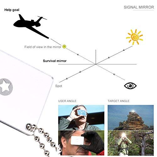 VGEBY Survival Signal Mirror Emergency Reflective Star Flash Mirror with Landyard - BeesActive Australia
