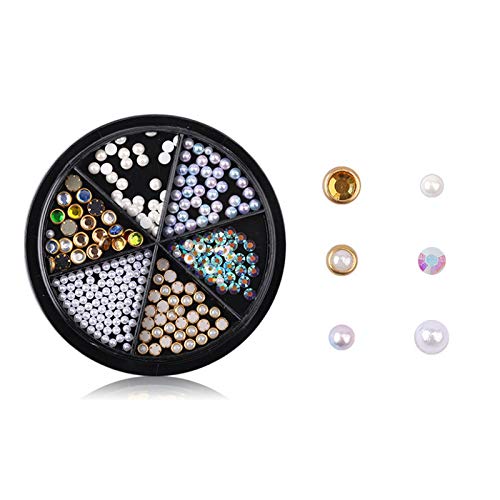 IKAAR 2 Boxes Mixed Nail Art Rhinestones Diamonds Crystals Beads Gems for 3D Nails Art Decoration Nail Art Supplies - BeesActive Australia
