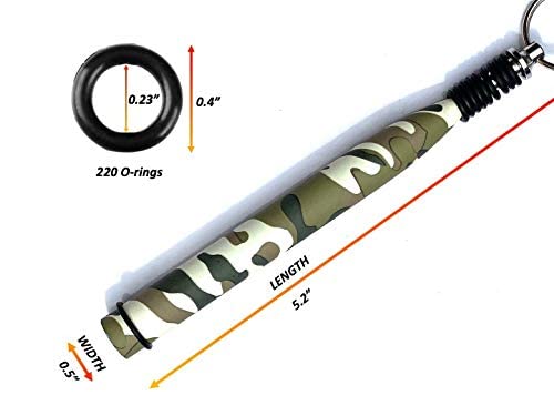 JIGITY - 2 Pack Wacky Rig Tool and O Rings (220 or 340pcs) | Blue + Camouflage Tools for Senkos Stick Bait Neko Ned Finesse Rigging Style Kit Bass Fishing Gear Aluminum Tube (NO Worms or Hooks) 2pk + 220 Black O-Rings - BeesActive Australia