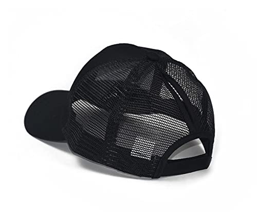 Criss Cross Hat Washed Distressed Baseball Cap Ponytail Hat High Messy Bun Ponycap for Women Classic-blackmesh - BeesActive Australia
