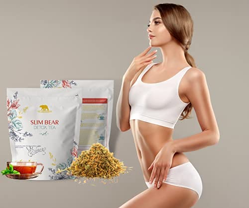 The Green Bear Detox Tea Natural Herbal Tea Detox Tea Ignites Metabolism, Fights Bloating and Exquisite Taste - 1 pkg 160g=50 - BeesActive Australia
