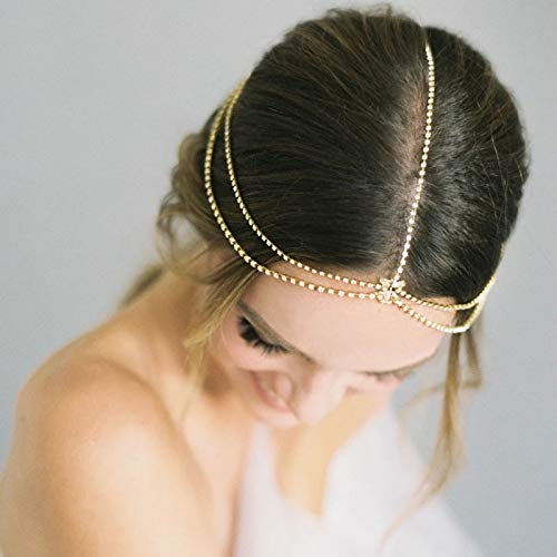 Wekicici Boho Rhinestones Head Chain for Women and Girls Rhinestones Multi Layered Tassel Hair Accessories for Wedding Brides Bridesmaid Exotic Princess Hair Jewelry (Silver) Silver - BeesActive Australia