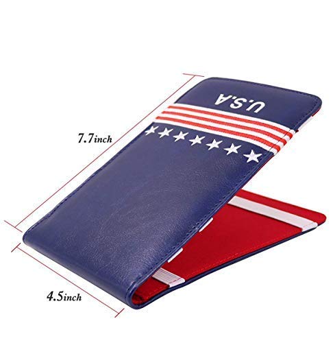 Craftsman Golf USA Star Red Stripes Blue Pu Leather Scorecard & Yardage Holder Cover Also Available Customized Name Version Blank One - BeesActive Australia