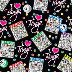 [AUSTRALIA] - ABS Novelties I Love Bingo Black Pattern Double Cushion Black 