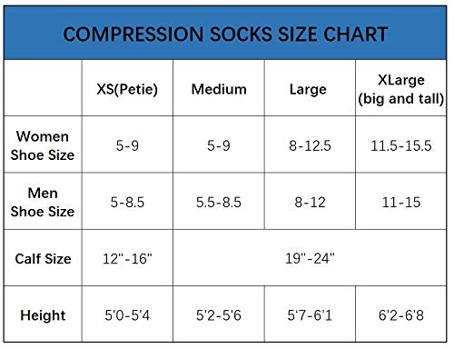 Wide Calf Compression Socks for Women & Men Large Size Circulation 15-20 mmHg 3 Pairs D Medium - BeesActive Australia