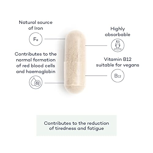 Iron+ with Koji Fermented Iron and Vitamin B12-28 Day Supply - Vegan Suitable Supplement - Developed by FutureYou Cambridge, UK - BeesActive Australia