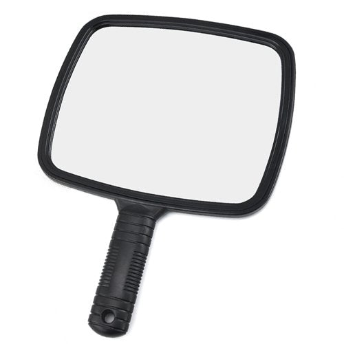 Accessotech Professional Handheld Salon Barbers Hairdressers Paddle Mirror Tool with Handle (Black) Black - BeesActive Australia
