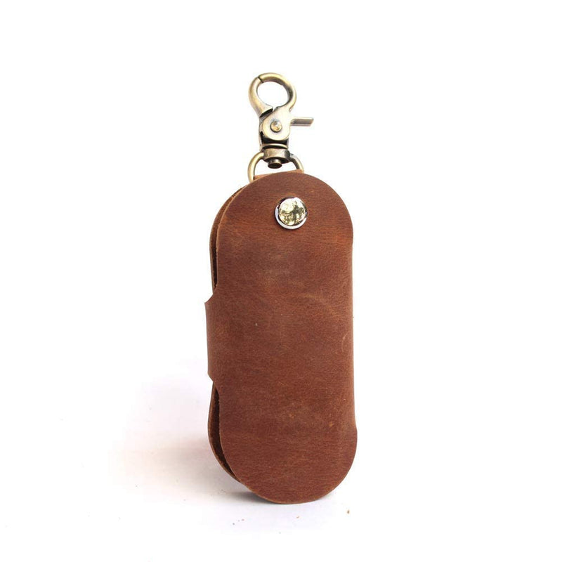 Upgraded Version of Simple Multifunctional Leather Key Organizer Door Key Car Key Case Brown - BeesActive Australia