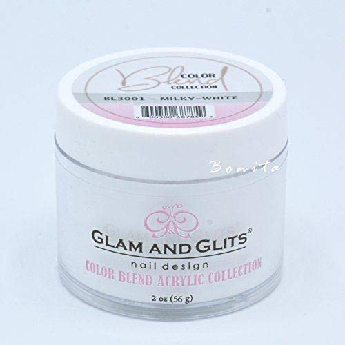 Glam And Glits Acrylic Powder Color Blend Collection BL3001 Milky White 2 oz - BeesActive Australia