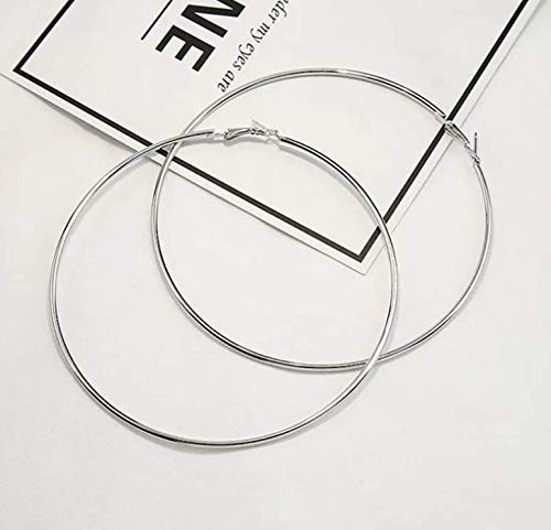 VONALA 925 Sterling Silver Circle Endless Hoop Earrings - Jewellery for Women Girls 55mm - BeesActive Australia