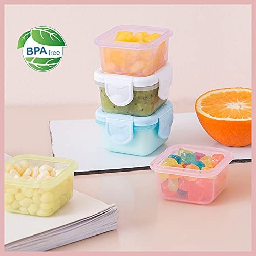 Small Plastic Pots,6 PCS Mini Weaning Pots with Lids Baby Food Storage Boxes Food Container Weaning Feeding Freezer Food Pots 60ML Black - BeesActive Australia