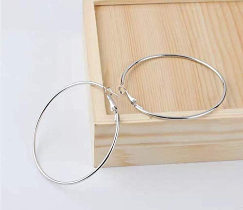 VONALA 925 Sterling Silver Circle Endless Hoop Earrings - Jewellery for Women Girls 55mm - BeesActive Australia