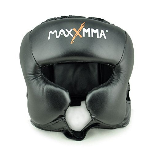 [AUSTRALIA] - MaxxMMA Headgear Black L/XL Boxing MMA Training Kickboxing Sparring Karate Taekwondo 