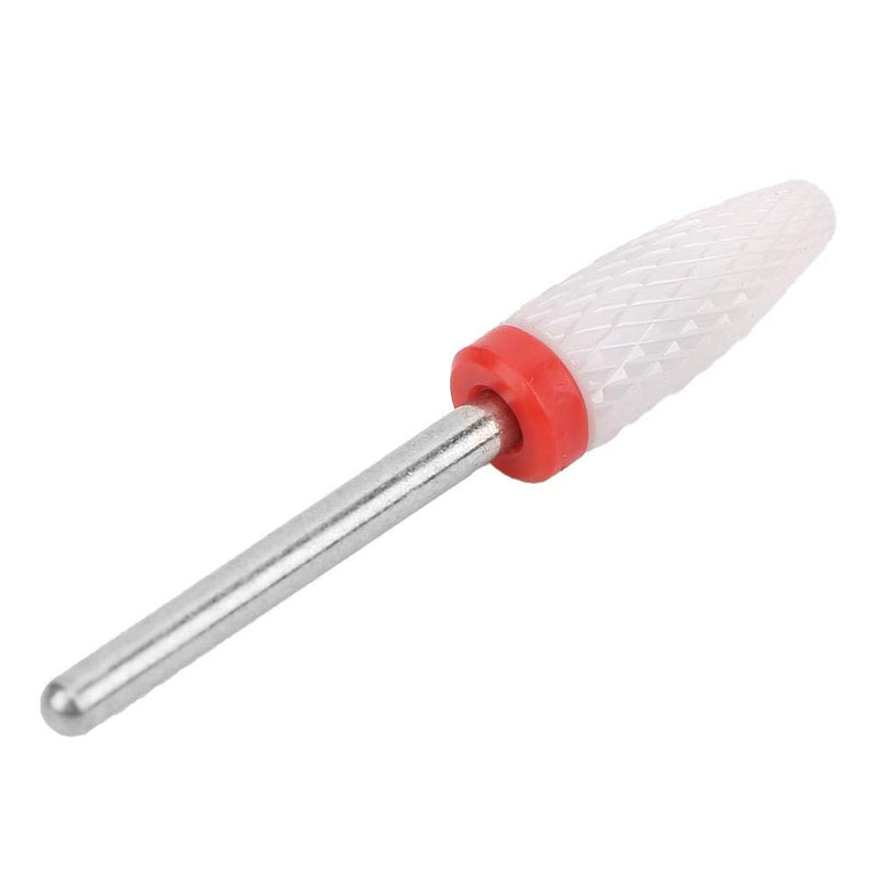 Ceramic Nail Drill Bit Corn-Head-Shape Professional Grinding Head for Nail Polishing(Red) Red - BeesActive Australia