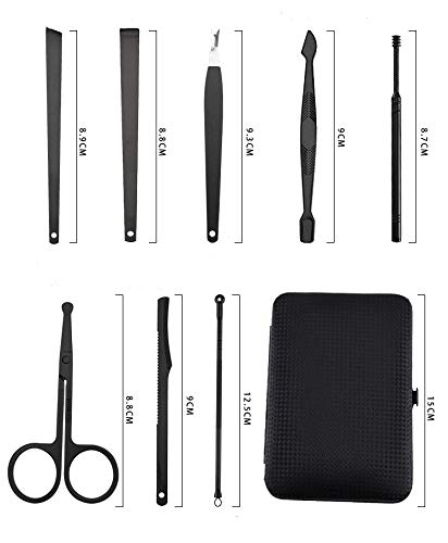 Nail Clippers Set, 18 in 1 Stainless Steel Manicure Set, Professional Pedicure Kit Nail Scissors Grooming Kit with Portable Stylish Leather Case (Black) - BeesActive Australia