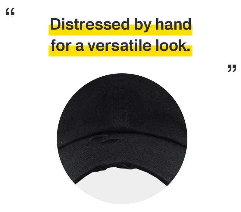 Vintage Washed Distressed Cotton Dad Hat Baseball Cap Adjustable Polo Trucker Unisex Style Headwear One Size Black - BeesActive Australia