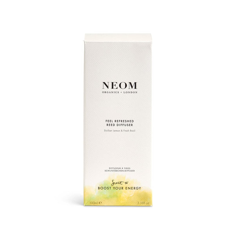NEOM- Feel Refreshed Reed Diffuser, 100ml | Lemon & Basil Essential Oil | Scent to Boost Your Energy - BeesActive Australia