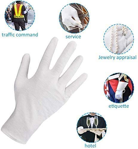 2 PAIRS SIZE 7 DERMATOLOGICAL COTTON GLOVES DRY SKIN ECZEMA MOISTURISING CREAM 7 Number Size White - BeesActive Australia