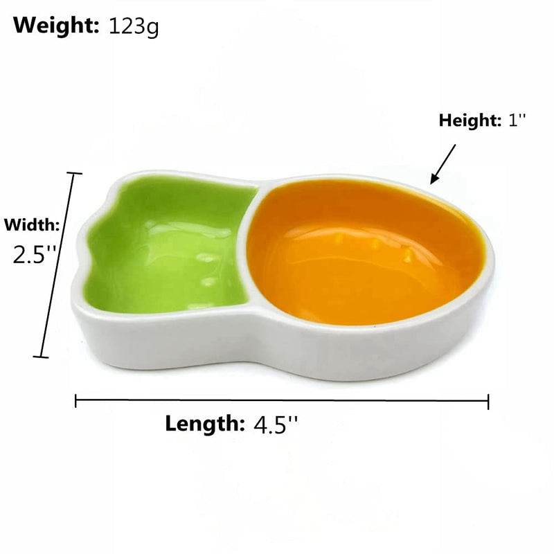 Hamster Food Bowl - Ceramic Small Animals Food Dish and Water Bowl Chew Resistant Food Bowls Water Feeder for Hamster Rat Hedgehog Gerbil Mice Squirrel Sugar Glide Birds Small Carrot - BeesActive Australia