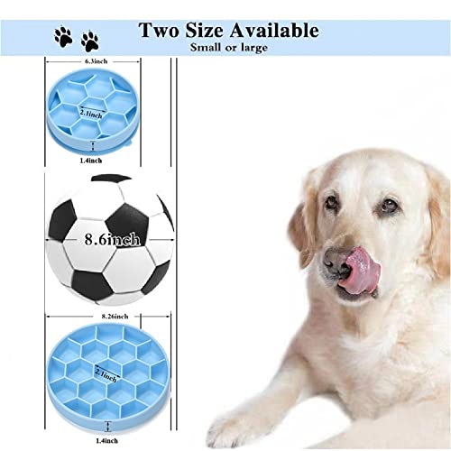 ALLYGOODS Silicone Slow Feeder Dog Bowl - Non Slip Dog Food Bowl with Anti-Tipping Bottom Suction Cup - Easy Cleaning Slow Feeder - Prevents Gulping and Vomiting Dog Feeder Large (Pack of 1) Blue - BeesActive Australia