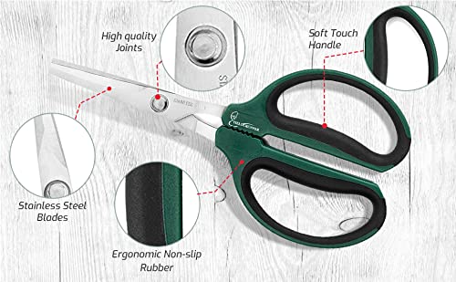 Yieldcropper Hydroponic 2-Pack Bonsai Scissors and Plant Trimming Shears Set - Stainless Steel Pruning Shears for Indoor Gardening, Succulent Harvest, and Precision Plant Care - BeesActive Australia