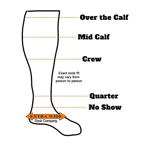 Extra Wide Comfort Fit Athletic Crew (Mid-Calf) Socks for Men and Women, Made in USA, Pick your size, Do not size up Large Large - Navy - BeesActive Australia